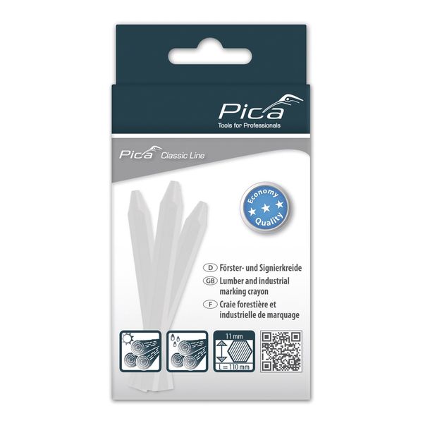 Pica 12 pcs 591/52 Marking Chalk ECO 11x110mm white image 4