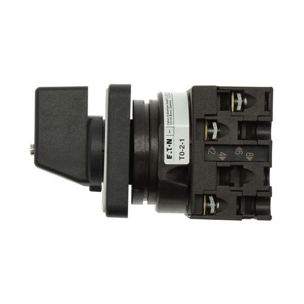 T0-2-1/E On-Off switch, T0, 20 A, flush mounting, 2 contact unit(s), 3 pole, with black thumb grip and front plate image 12