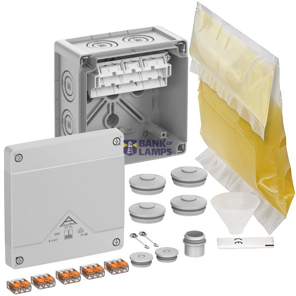 Junction box, Type of protection IP68, max. 4², Impact strength IK09, Protection class II, Ui 450V AC, Ui 450V DC, VDE, Halogen free image 1