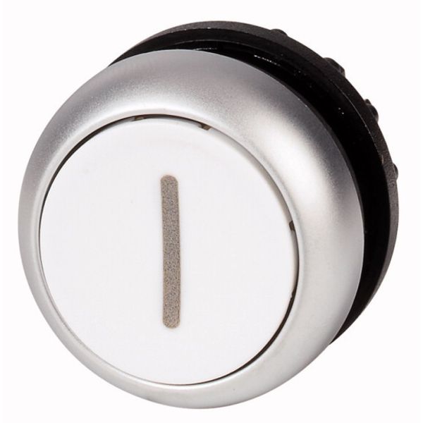 M22-D-W-X1 Pushbutton, RMQ-Titan, Flat, momentary, White, inscribed, Bezel: titanium image 1
