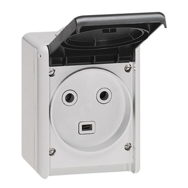 Socket outlet Plexo IP44 - 32 A - 2P+E - 230 V - Grey image 1