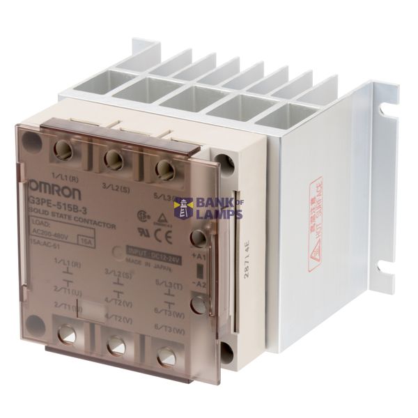 Solid-State relay, 2-pole, screw mounting, 15A, 528VAC max G3PE2025M image 1