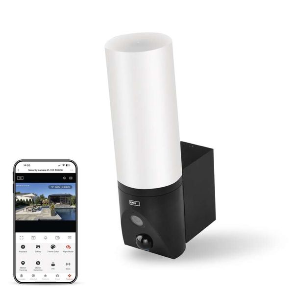 GoSmart Outdoor pivoting camera IP-310 TORCH with WiFi and light, black image 1