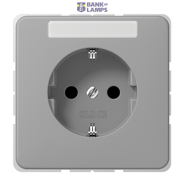 SCHUKO socket, 16 A 250 V ~, screw terminals, duroplast, CD series, gray image 1