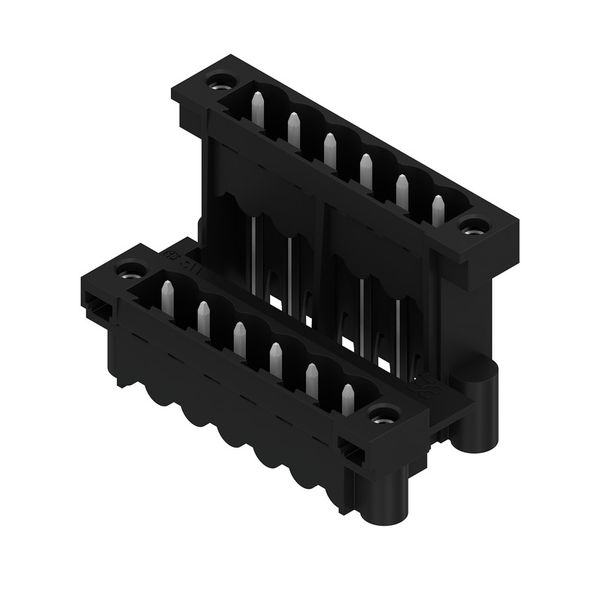 PCB plug-in connector, male header, Flange, THT/THR solder connection, 5.08 mm, Number of poles: 12, 180°, Solder pin length (l): 1.5 mm, tinned, black, Box image 5
