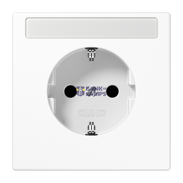 SCHUKO socket, 16 A 250 V ~, integrated increased contact protection, SAFETY+, Duroplast, LS series, alpine white image 1