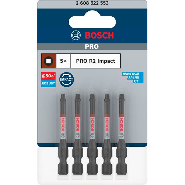 PRO Robertson Impact Bit, R2, 55 mm, 5 pcs image 2