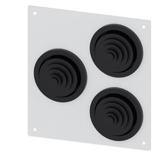 ALPHA 1250 DIN flange plate with 3 x rubber sleeve 8HC6900 IP55 image 1