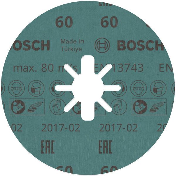 X-LOCK Fibre Disc, 125mm, G60, star hole, R780 Best for Metal + Inox image 1