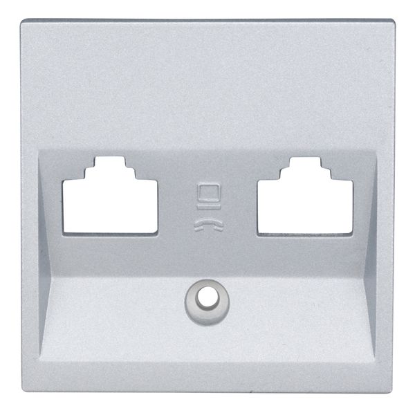 Cover for double data sockets, silver image 2