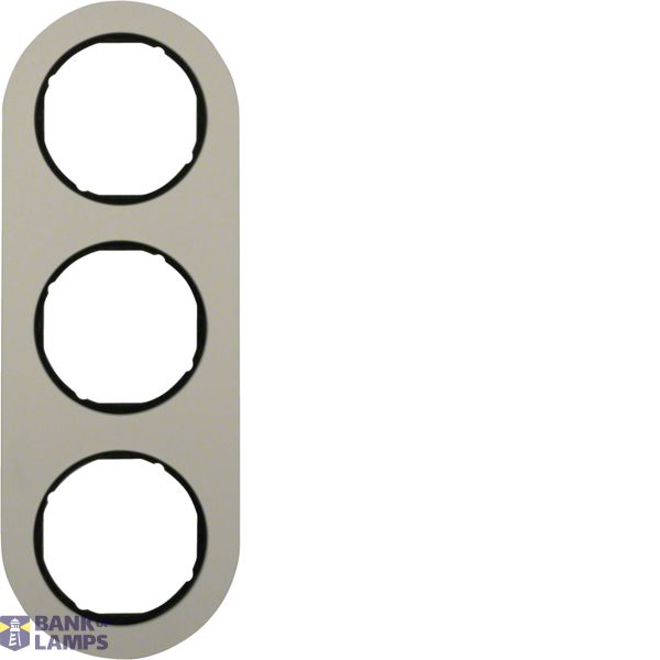 Cover frame 3-way, Series R.classic, aluminium/black image 1