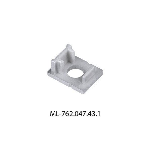 End cap with hole for PK, silver color, 1pc image 1