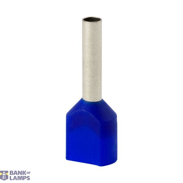 Insulated double sleeve terminal HI 2x1.0/8-ni blue, Al/Cu image 1
