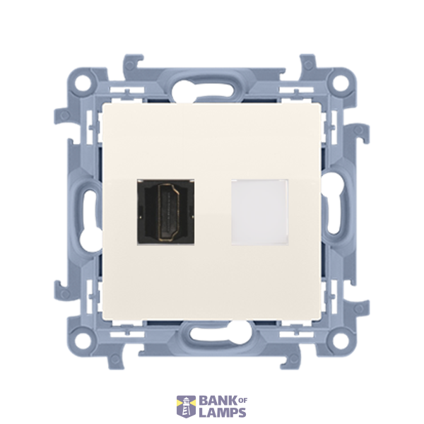 HDMI single socket, cream white/electro white image 1