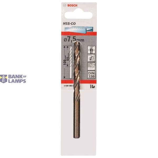 Metal drill bits HSS-Co, DIN 338 7,5 x 69 x 109 mm 1 pcs. image 2