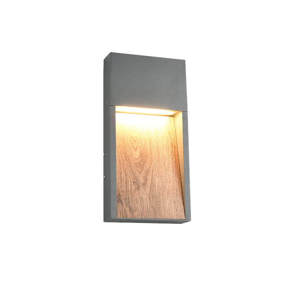 Salmon LED wall lamp wood/anthracite image 1