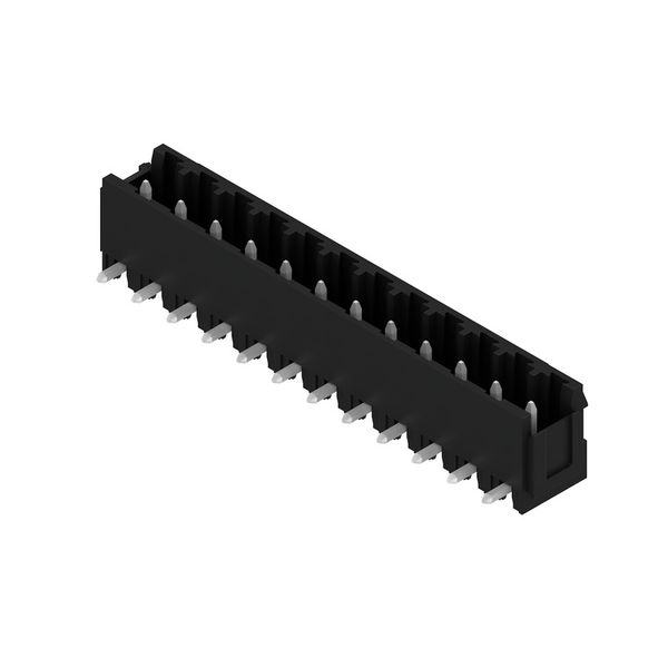 PCB plug-in connector, male header, Dovetails for fixing blocks, THT solder connection, 5.08 mm, Number of poles: 12, 90°, Solder pin length (l): 3.2 mm, tinned, black, Box image 2