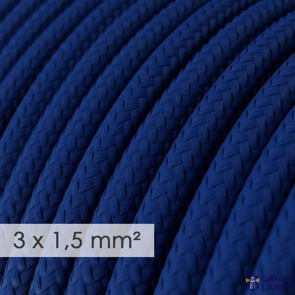 Large section electric cable 3x1,50 round - covered by rayon Blue RM12 image 2