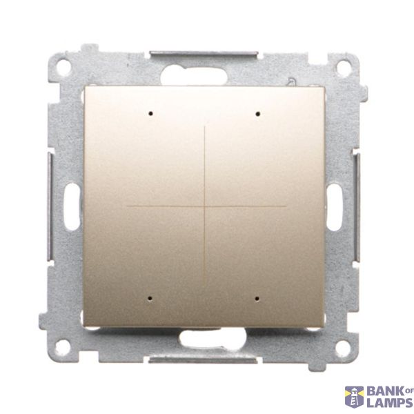 Electronic 4-fold switch/push-button, 6A, Gold matt, metalic image 1