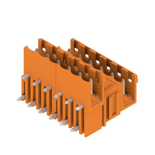 PCB plug-in connector, male header, Dovetails for fixing blocks, THT solder connection, 5.08 mm, Number of poles: 12, 90°, Solder pin length (l): 3.2 mm, tinned, orange, Box image 3