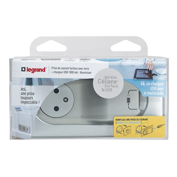 KIT CHARGEUR USB/2P+T ALU SEMI-ENC CELIANE image 8