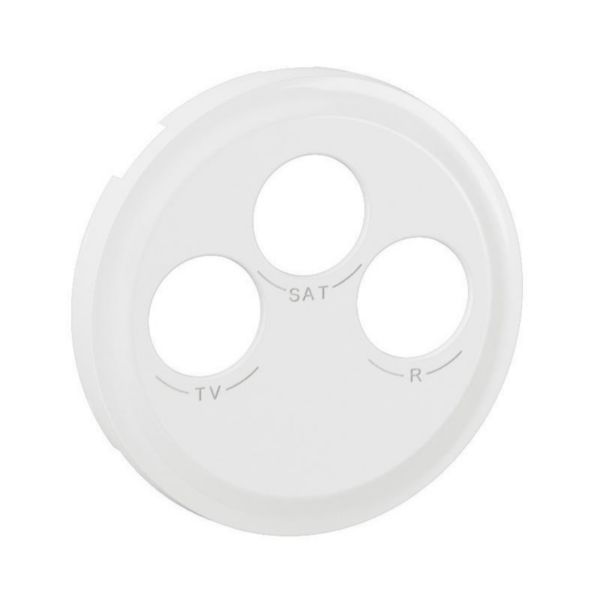 TV-R-SAT Socket Cover - White image 1