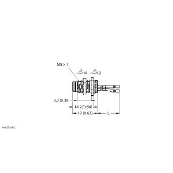 Male Flange with Stranded Wires, Rear-mounted   PFS4F-0.2 image 2