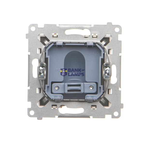 Double socket with earthing and shutters, satin, metallized, 16A image 2