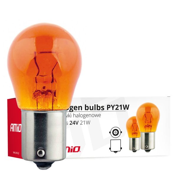 Halogen bulbs PY21W BA15s 24V 21W AMBER image 1