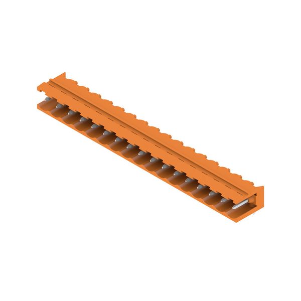 PCB plug-in connector, male header, open side, THT solder connection, 5.08 mm, Number of poles: 17, 90°, Solder pin length (l): 3.2 mm, tinned, orange, Box image 2