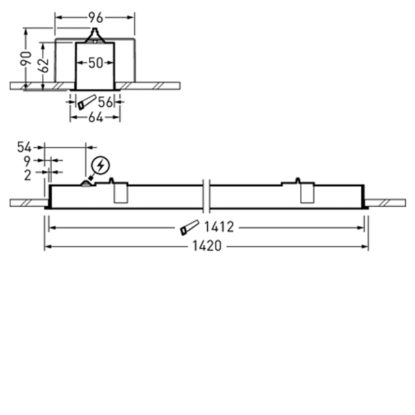 Recessed luminaires Finea C Diffuser White rectangular ETDD 33W 3166lm Lambertian (L) IK03 3 SDCM image 1