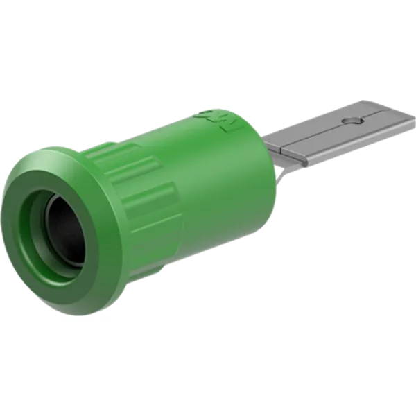 4 mm socket, plug-in connection, mounting Ø 8.2 mm, green, 64.3013-25 image 1