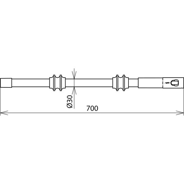 Ins. element w. threaded bushing M12 and plug-in coupling D 30mm  L 70 image 2