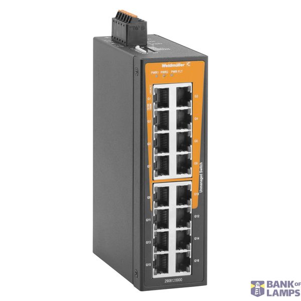 Network switch, unmanaged, Gigabit Ethernet, 16x RJ45, -40 °C...75 °C, image 1
