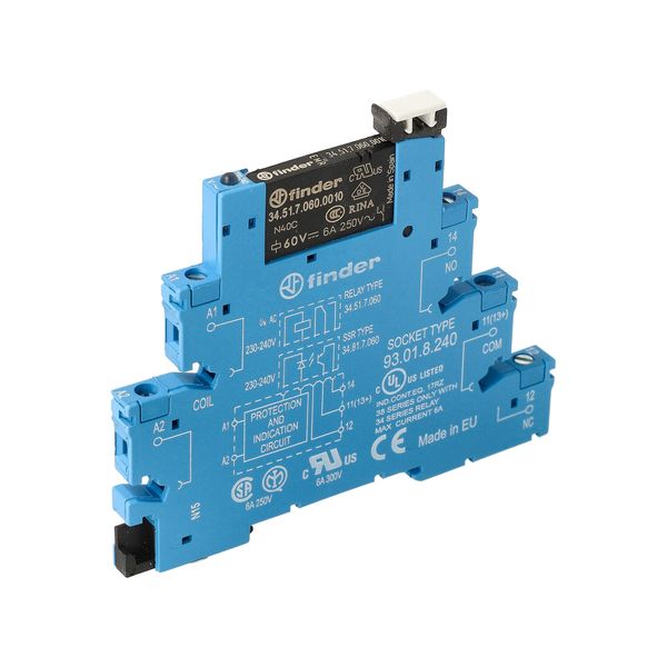 Rel. interface EMR screw 6,2mm.1CO 6A/230...240VAC/AgNi (38.51.8.240.0060) image 3