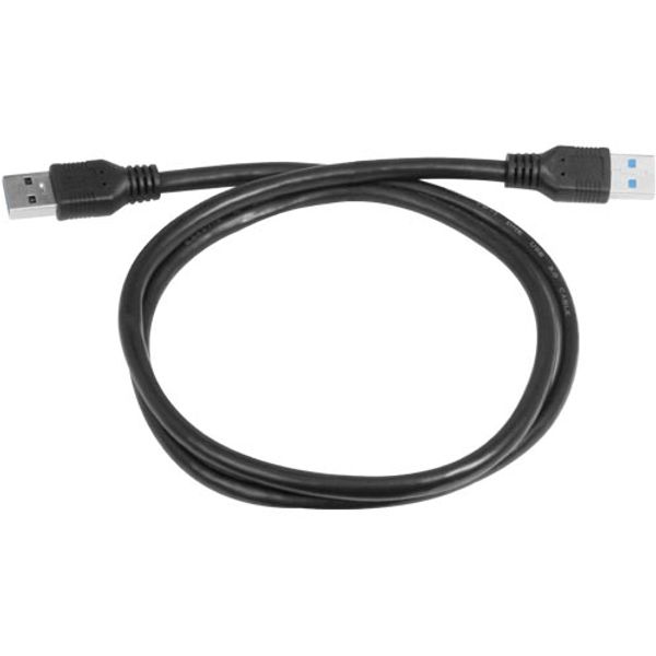 Black USB cable, male-male, L=80 cm image 1