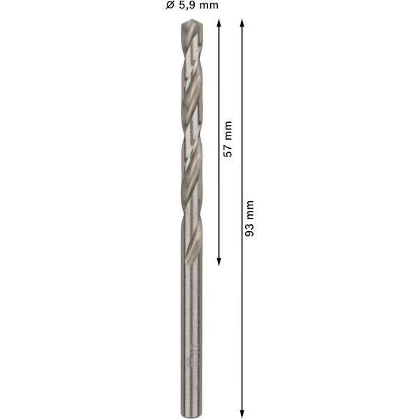 Metal drill bits HSS-G, DIN 338 5,9 x 57 x 93 mm 10 pcs. image 1