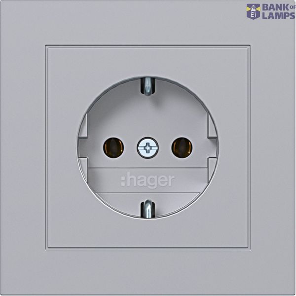SCHUKO wall socket with cover plate, plug-in type, A.1, titanium image 1