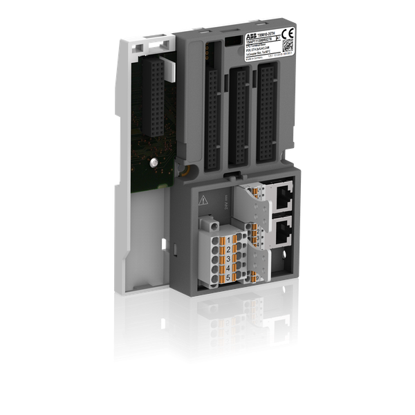 Terminal base. For AC500 V3. 1 slot for communication module. 2 Ethernet interfaces. 1 serial interface. 1 CAN interface (TB5610-2ETH) image 1