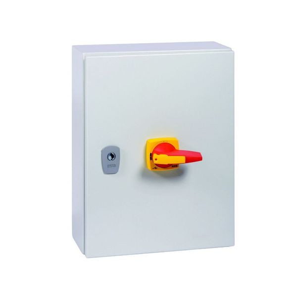 DMM-160/4/SE4/P-R Switch-disconnector, DMM, 160 A, 4 pole, Emergency switching off function, With red rotary handle and yellow locking ring, in steel enclosure image 15