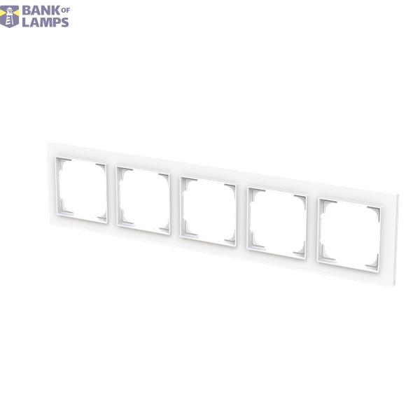 Cover frame with decor ring 5-gang(s) black matt / gold - Busch-art linear image 2