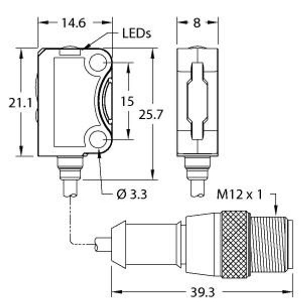 Photoelectric Sensor Diffuse Mode Sensor with Adjustable Background Suppression   VS8EAPAF70Q5 image 1