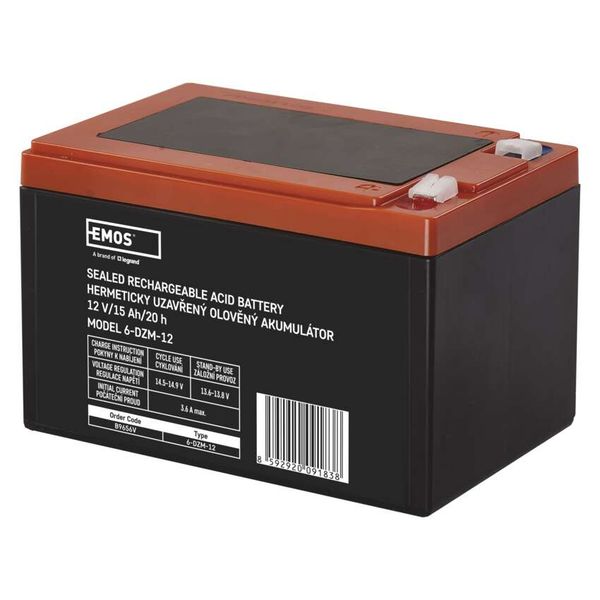 SLA traction battery 12 V/15 Ah, faston 6.3 mm image 1