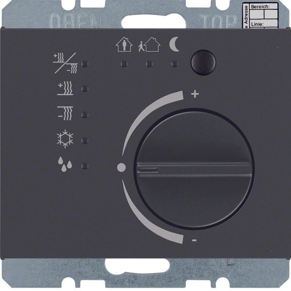 Thermostat with push-button interface, K.1, anthracite matt image 1