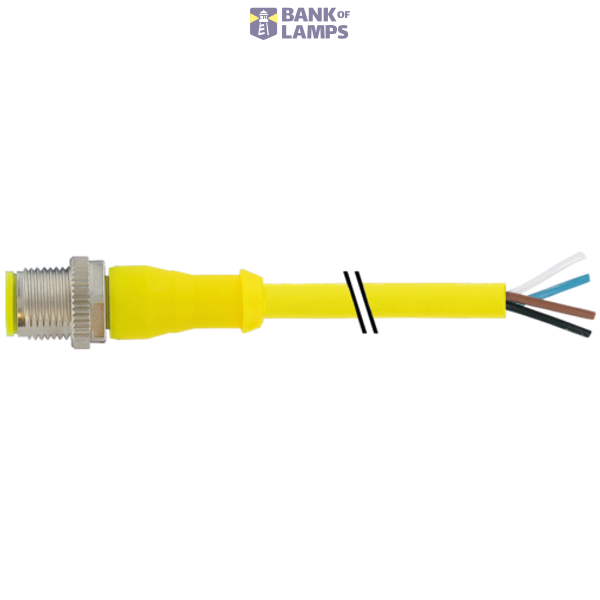 M12 male 0° A-cod. with cable AIDA PUR 4x0.34 bk UL/CSA+drag ch. 1m image 1
