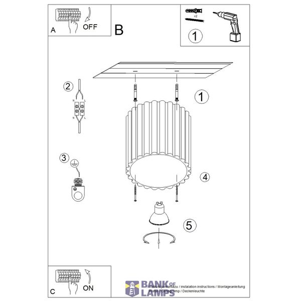 Ceiling lamp AURA 1 ultramarine GU10 image 4
