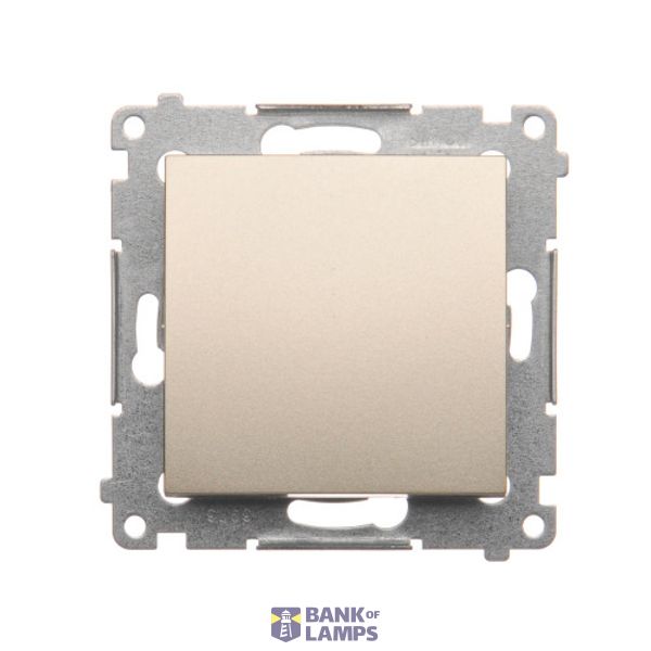 Single contact push button without pictogram, (module), 10AX, quick connection, Gold matt, metalic image 1