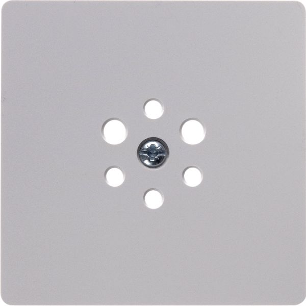 Central plate for 6pole soc. out., Accessories, p. white matt/velvety image 1