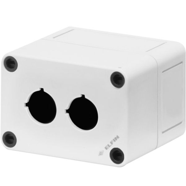 Polystyrene push-button enclosure 65x94x81, 2 holes Ø 22 image 1