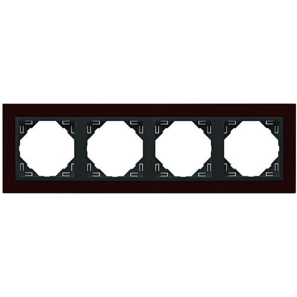 FOUR-GANG FRAME INTENSE RED/GRAY image 1